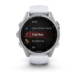Garmin fenix 8, 43 mm, AMOLED, Silver with Whitestone Silicone Band