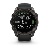 Garmin fenix 8, 51 mm, AMOLED, Sapphire, Carbon Gray DLC Titanium with Black/Pebble Gray Silicone Band