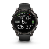 Garmin fenix 8, 47 mm, AMOLED, Sapphire, Carbon Gray DLC Titanium with Black/Pebble Gray Silicone Band