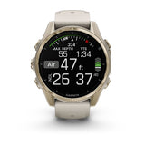 Garmin fenix 8, 43 mm, AMOLED, Sapphire, Soft Gold with Fog Gray/Dark Sandstone Silicone Band