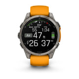 Garmin fenix 8, 47 mm, AMOLED, Sapphire, Titanium with Spark Orange/Graphite Silicone Band