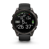 Garmin fenix 8, 47 mm, AMOLED, Sapphire, Carbon Gray DLC Titanium with Black/Pebble Gray Silicone Band