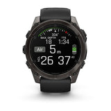 Garmin fenix 8, 51 mm, AMOLED, Sapphire, Carbon Gray DLC Titanium with Black/Pebble Gray Silicone Band