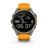 Garmin fenix 8, 47 mm, AMOLED, Sapphire, Titanium with Spark Orange/Graphite Silicone Band