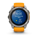 Garmin fenix 8, 51 mm, AMOLED, Sapphire, Titanium with Spark Orange/Graphite Silicone Band