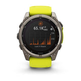 Garmin fenix 8, 51 mm, Solar, Sapphire, Titanium with Amp Yellow/Graphite Silicone Band