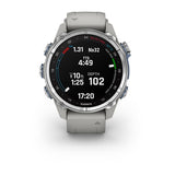 Garmin Descent Mk3, 43 mm, Stainless Steel with Fog Gray Silicone Band
