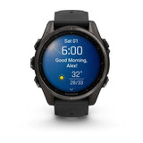 Garmin fenix 8, 43 mm, AMOLED, Sapphire, Carbon Gray DLC Titanium with Black/Pebble Gray Silicone Band