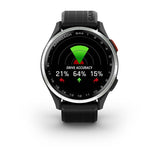 Garmin Approach S44, Silver Aluminum Bezel with Black Silicone Band