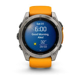 Garmin fenix 8, 51 mm, AMOLED, Sapphire, Titanium with Spark Orange/Graphite Silicone Band