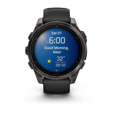 Garmin fenix 8, 47 mm, AMOLED, Sapphire, Carbon Gray DLC Titanium with Black/Pebble Gray Silicone Band