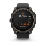 Garmin fenix 8, 51 mm, Solar, Sapphire, Carbon Gray DLC Titanium with Black/Pebble Gray Silicone Band