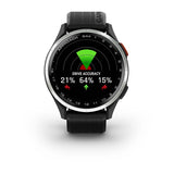 Garmin Approach S44, Silver Aluminum Bezel with Black Silicone Band