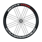 Campagnolo, Bora One 50 Disc Brake Bright Clincher, Wheel, Front and Rear, 700C / 622, Holes: 24, 12mm TA, F: 100, R: 142, Disc Center Lock, Campagnolo, Set