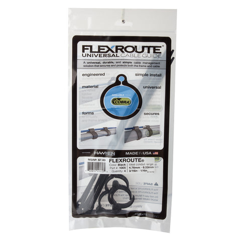 Cable Guide Cobra Flexroute Guides W/Ties 4Pk Bk