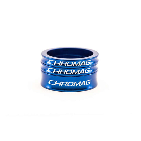 Chromag, Spacer Kit, Headset Spacer, 1-1/8'', Height: Set, Aluminum, Blue, Kit