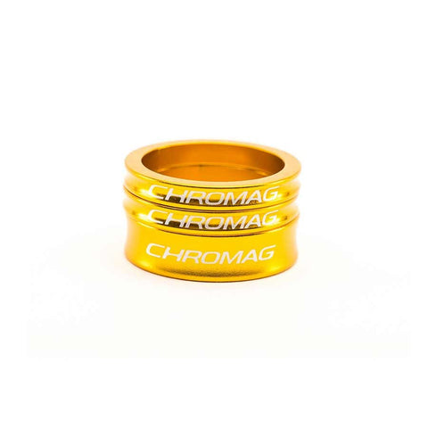 Chromag, Spacer Kit, Headset Spacer, 1-1/8'', Height: Set, Aluminum, Gold, Kit