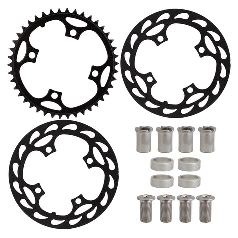 Chainring Sunlt Dbl Cg 104Mm 42T 4B Stl W/Dbl Aly Chainguards & Hardware