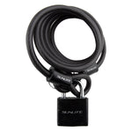 Lock Sunlt Cbl 8Mmx6F W/Pad-Key Coil Blk