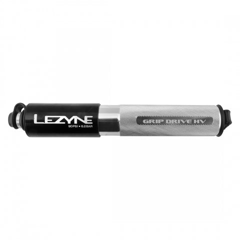 Lezyne, Grip Drive HV, Pump, ABS Flip Chuck, 90PSI, Silver, S, 186 mm