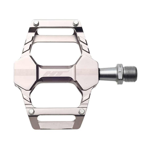 HT Components, AR06, Cheetah, Platform Pedals, Body: Aluminum, Spindle: Cr-Mo, 9/16'', Grey, Pair