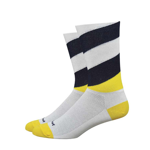 DeFeet, Aireator 6'', Socks, White/Yellow/Blue, XL