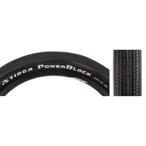 Tioga PowerBlock Tire 20 x 2.1 Clincher Wire Black 60tpi