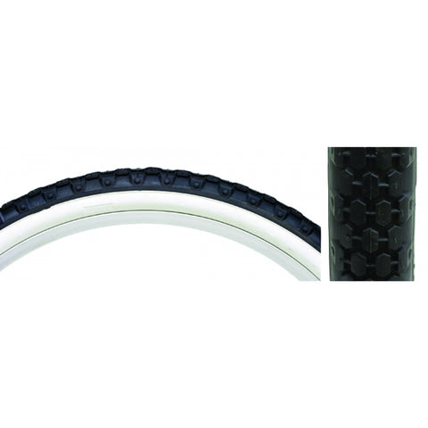 Tires Sunlt 26X2.125 Bk/Wh Cruiser K80 Wire