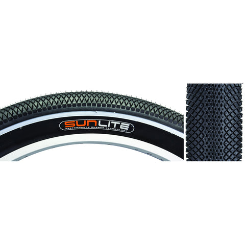Tires Sunlt 26X3.5 Bk/Bk Wire Wh-Stripe Baja