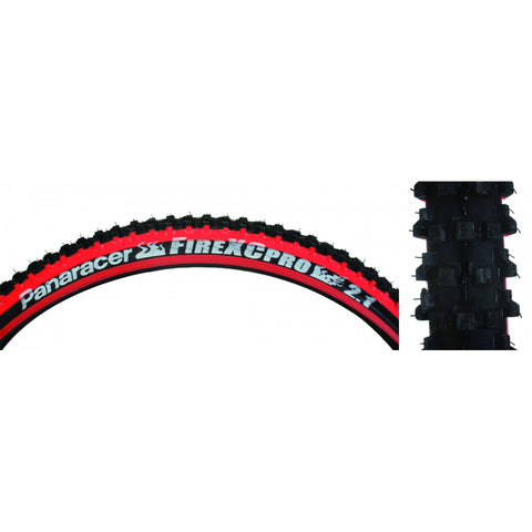 Panaracer Fire XC Pro Tire 26 x 2.1 Clincher Wire Black/Red 30tpi