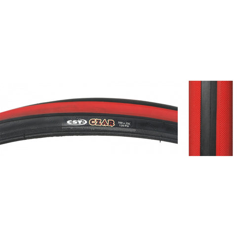 Tires Cstp Czar 700X25 Bk/Rd 120Lb Wire