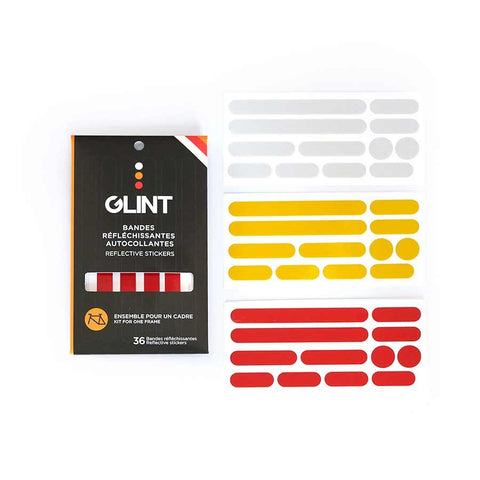 GLINT Reflective, Frame Stickers 3 Colors, White/Yellow/Red, Kit