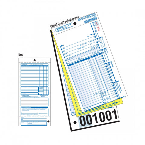Form Wb Std Bik Repair Wserv Spanish Ful/Claim Pkof250