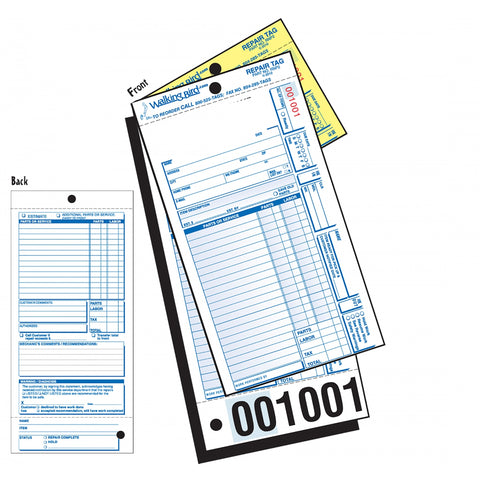 Form Wb Std Repair W/O Service Pkof250