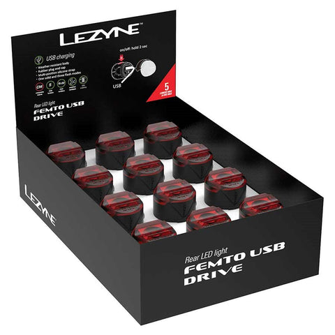 Lezyne, Femto USB Drive Lights Display Box, Rear