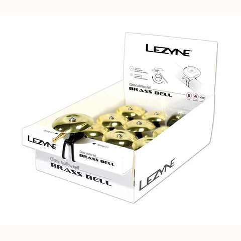 Lezyne, Classic Shallow Brass, Bell, Brass/Black, 10pcs