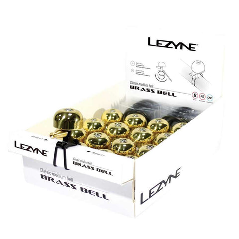 Lezyne, Classic Brass, Bell, Brass/Black, Medium, 14pcs
