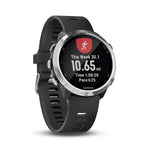 Garmin, Forerunner 645, Watch, Watch Color: Silver/ Black, Wristband: Black - Silicone, 010-01863-00