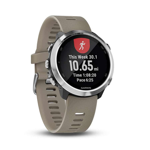 Garmin, Forerunner 645, Watch, Watch Color: Silver/ Black, Wristband: Sandstone - Silicone, 010-01863-01