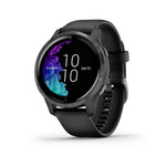 Garmin, Venu, Watch, Watch Color: Black, Wristband: Black - Silicone, 010-02173-11