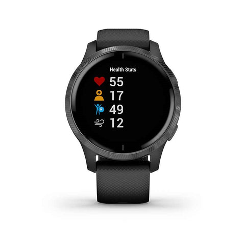 Garmin, Venu, Watch, Watch Color: Black, Wristband: Black - Silicone, 010-02173-11