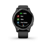 Garmin, Venu, Watch, Watch Color: Black, Wristband: Black - Silicone, 010-02173-11