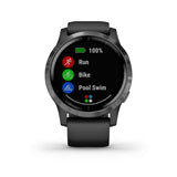 Garmin, vivoactive 4, Watch, Watch Color: Black, Wristband: Black - Silicone, 010-02174-11