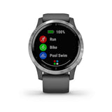 Garmin, vivoactive 4, Watch, Watch Color: Grey, Wristband: Grey - Silicone, 010-02174-01