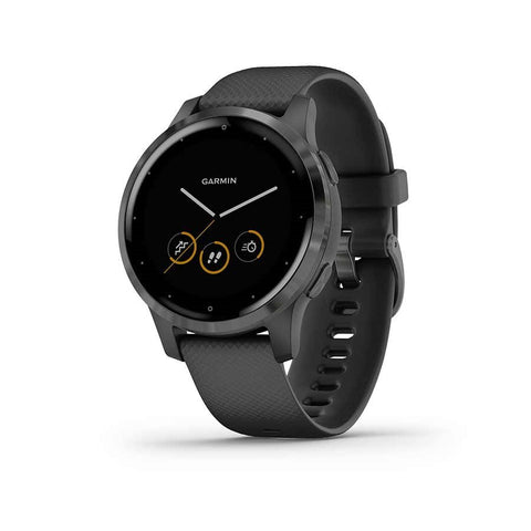 Garmin, vivoactive 4S, Watch, Watch Color: Slate, Wristband: Black - Silicone, 010-02172-11