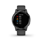 Garmin, vivoactive 4S, Watch, Watch Color: Slate, Wristband: Black - Silicone, 010-02172-11