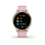 Garmin, vivoactive 4S, Watch, Watch Color: Dust Rose, Wristband: Dust Rose - Silicone, 010-02172-31