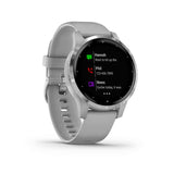 Garmin, vivoactive 4S, Watch, Watch Color: Powder Grey, Wristband: Powder Grey - Silicone, 010-02172-01