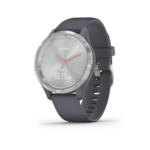 Garmin, vivomove 3S, Watch, Watch Color: Silver, Wristband: Silver - Silicone, 010-02238-00