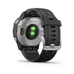 Garmin, fenix 6S, Watch, Watch Color: Silver, Wristband: Black - Silicone, 010-02159-01